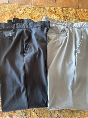 Bundle of adidas Men’s golf Stretch Pants - Black & Light Gray 34x 34